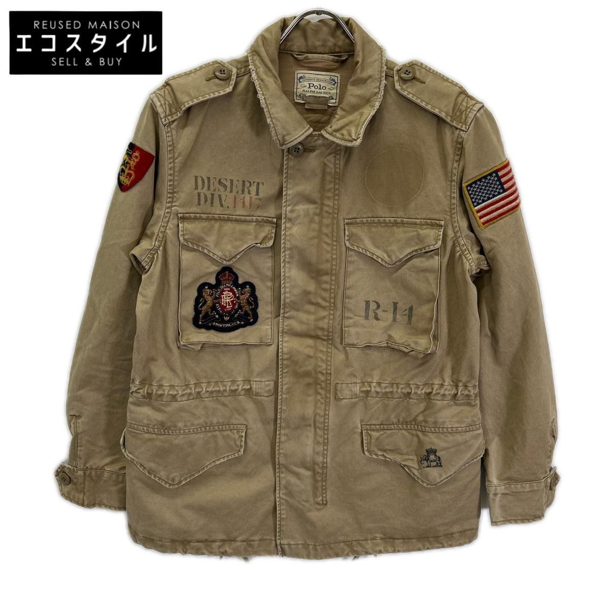 POLObyRalphLauren ポロラルフローレン ベージュ ワッペンデザイン ミリタリージャケット ジャケット