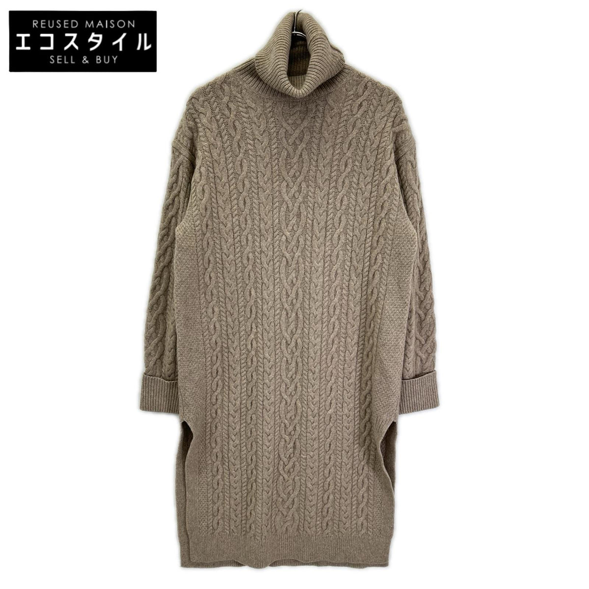 POLObyRalphLauren ポロラルフローレン QR ベージュ タートルネック ニットワンピース ワンピース