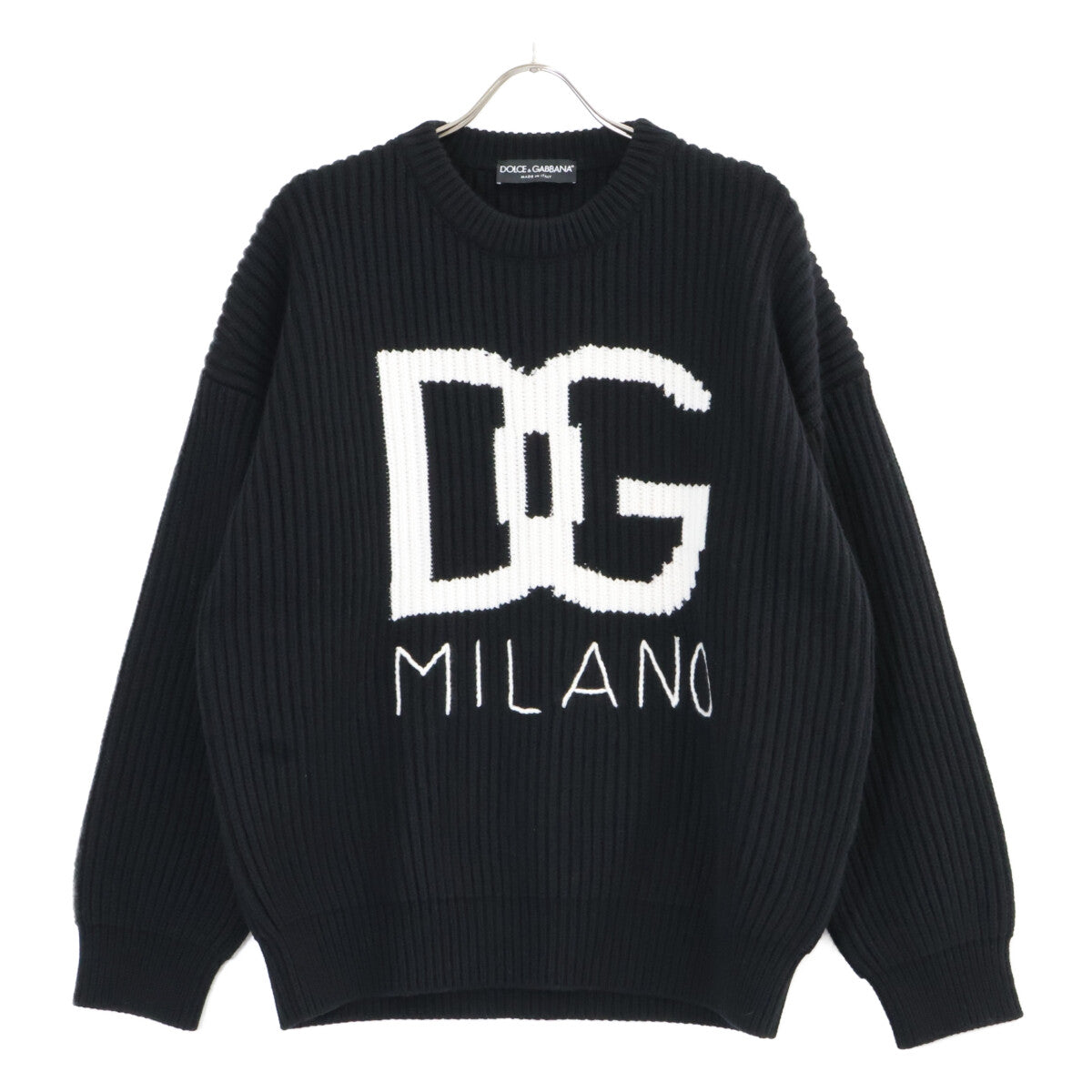 DOLCE&GABBANA ドルチェアンドガッバーナ GXK11T JAWH1 ブラック DGロゴ カシミヤニットセーター トップス
