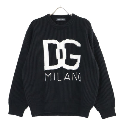DOLCE&GABBANA ドルチェアンドガッバーナ GXK11T JAWH1 ブラック DGロゴ カシミヤニットセーター トップス