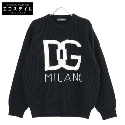 DOLCE&GABBANA ドルチェアンドガッバーナ GXK11T JAWH1 ブラック DGロゴ カシミヤニットセーター トップス