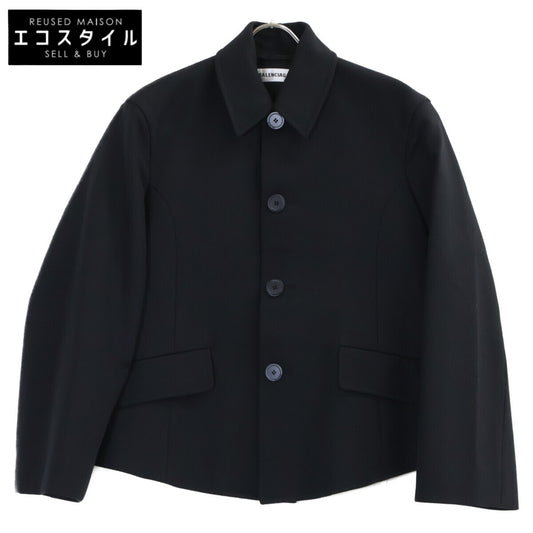 BALENCIAGA 2021 680959 Black deconstructed wool jacket Jacket