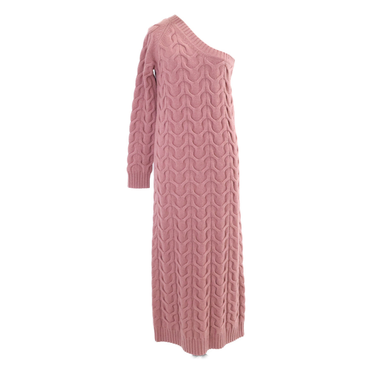 Max Mara マックスマーラ 2313262136 RUNWAY ピンク カシミヤ混 ニットワンショルダードレス ワンピース