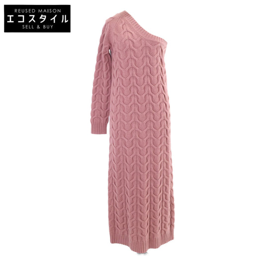 Max Mara マックスマーラ 2313262136 RUNWAY ピンク カシミヤ混 ニットワンショルダードレス ワンピース