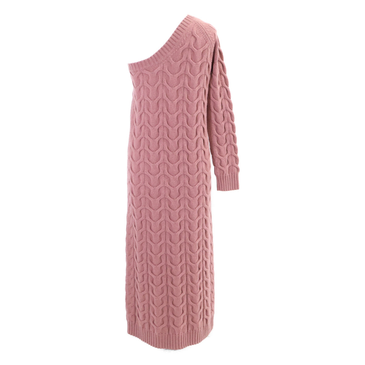 Max Mara マックスマーラ 2313262136 RUNWAY ピンク カシミヤ混 ニットワンショルダードレス ワンピース