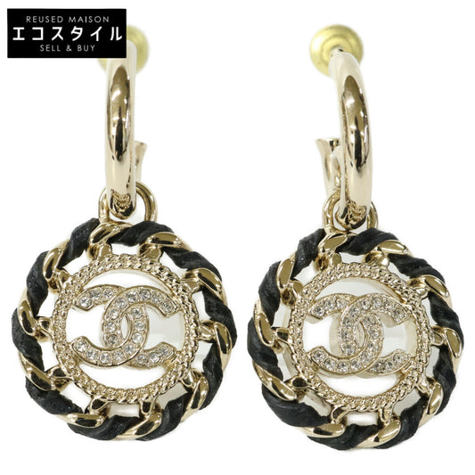 CHANEL シャネル B26C ラインストーン ココマーク チェーンデザイン ピアス