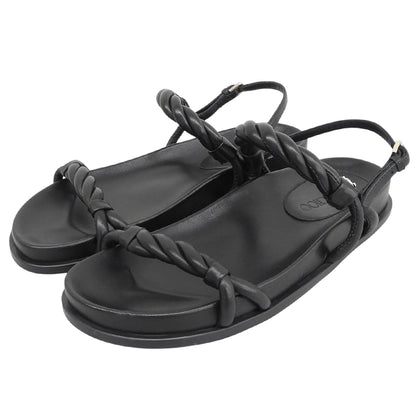 JIMMY CHOO ジミーチュウ 美品 DIOSA フラットサンダル シューズ レディース ブラック 36 シューズ
