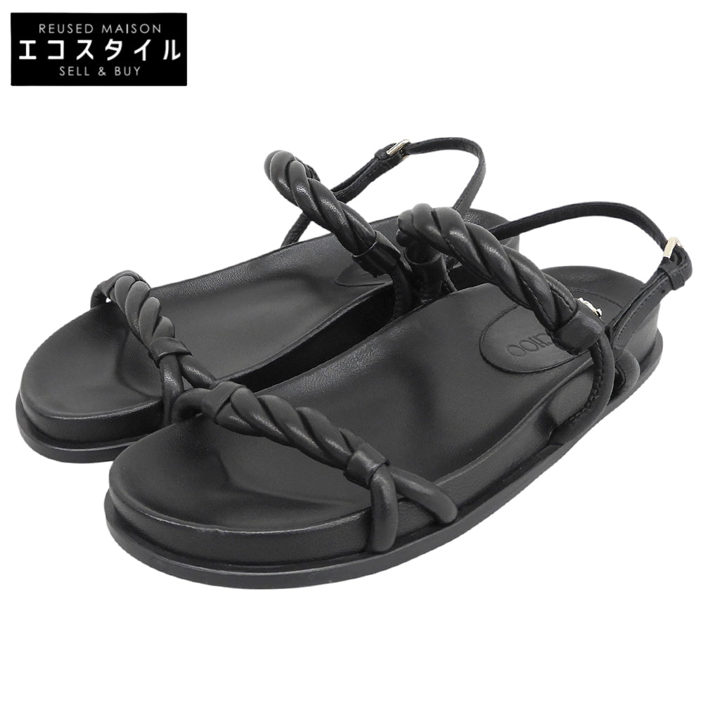 JIMMY CHOO ジミーチュウ 美品 DIOSA フラットサンダル シューズ レディース ブラック 36 シューズ