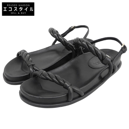 JIMMY CHOO ジミーチュウ 美品 DIOSA フラットサンダル シューズ レディース ブラック 36 シューズ