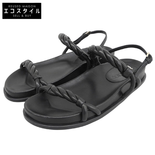 JIMMY CHOO ジミーチュウ 美品 DIOSA フラットサンダル シューズ レディース ブラック 36 シューズ