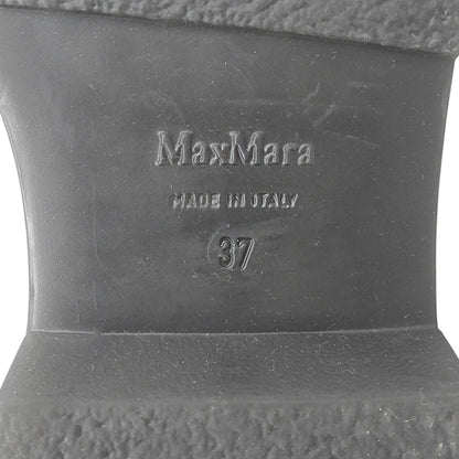 Max Mara マックスマーラ 7ホール ブーツ レザー ハーフジップ シューズ レディース ブラック 37 シューズ