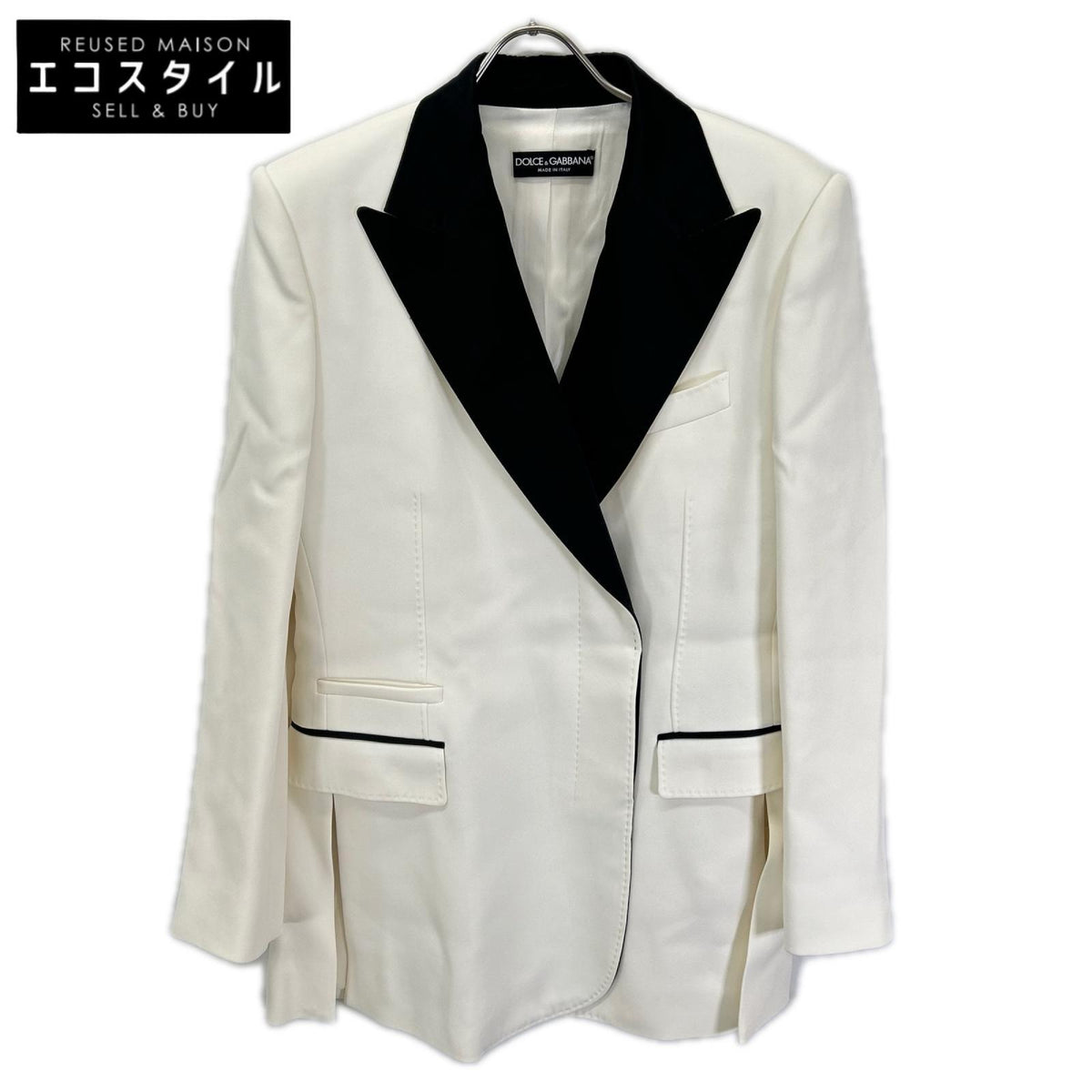 DOLCE&GABBANA ドルチェアンドガッバーナ F29XKT FURF3 NWD コントラストサテンラペル ブレザー ジャケット
