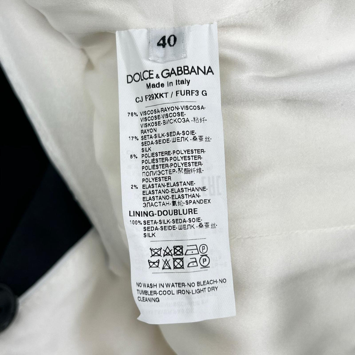 DOLCE&GABBANA ドルチェアンドガッバーナ F29XKT FURF3 NWD コントラストサテンラペル ブレザー ジャケット