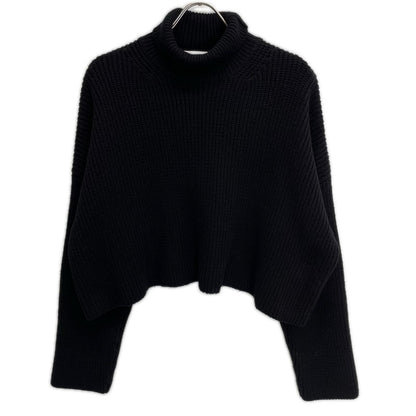 BALENCIAGA バレンシアガ 21年 682002 ブラック オーバーサイズ クロップド タートルネック ニット トップス