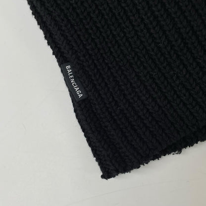 BALENCIAGA バレンシアガ 21年 682002 ブラック オーバーサイズ クロップド タートルネック ニット トップス