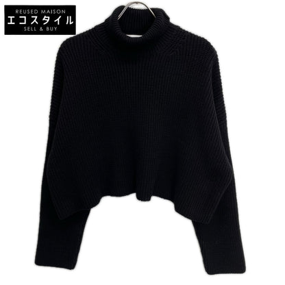 BALENCIAGA バレンシアガ 21年 682002 ブラック オーバーサイズ クロップド タートルネック ニット トップス