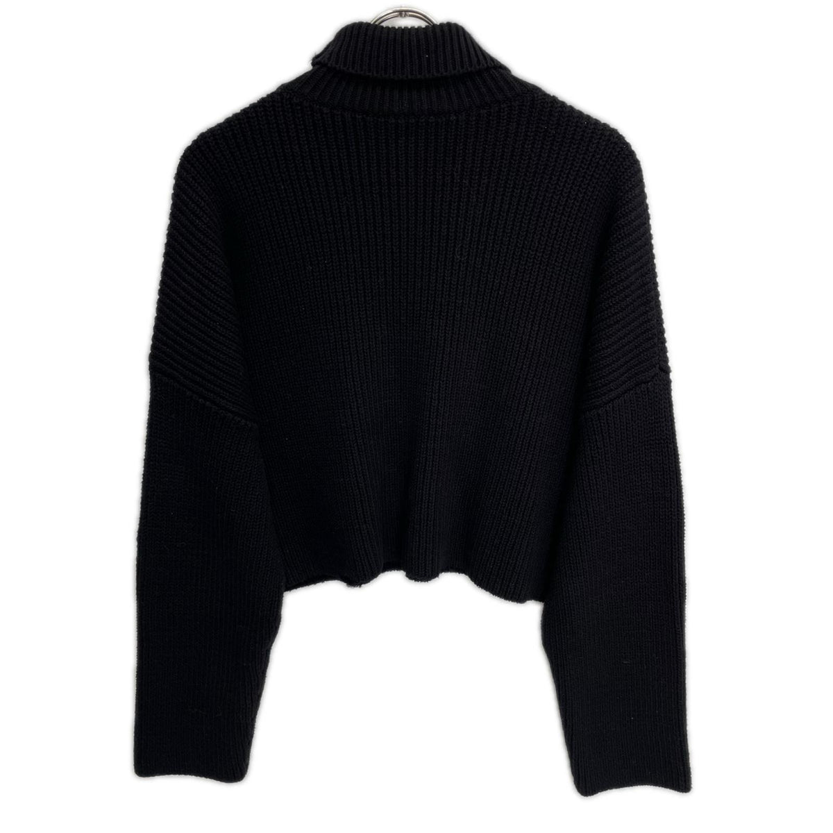 BALENCIAGA バレンシアガ 21年 682002 ブラック オーバーサイズ クロップド タートルネック ニット トップス