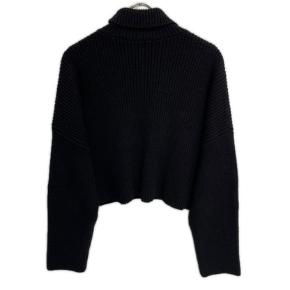 BALENCIAGA バレンシアガ 21年 682002 ブラック オーバーサイズ クロップド タートルネック ニット トップス