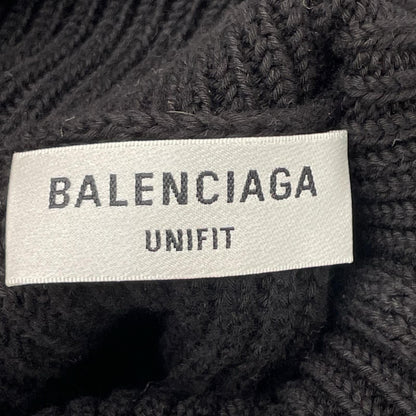 BALENCIAGA バレンシアガ 21年 682002 ブラック オーバーサイズ クロップド タートルネック ニット トップス