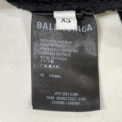 BALENCIAGA バレンシアガ 21年 682002 ブラック オーバーサイズ クロップド タートルネック ニット トップス