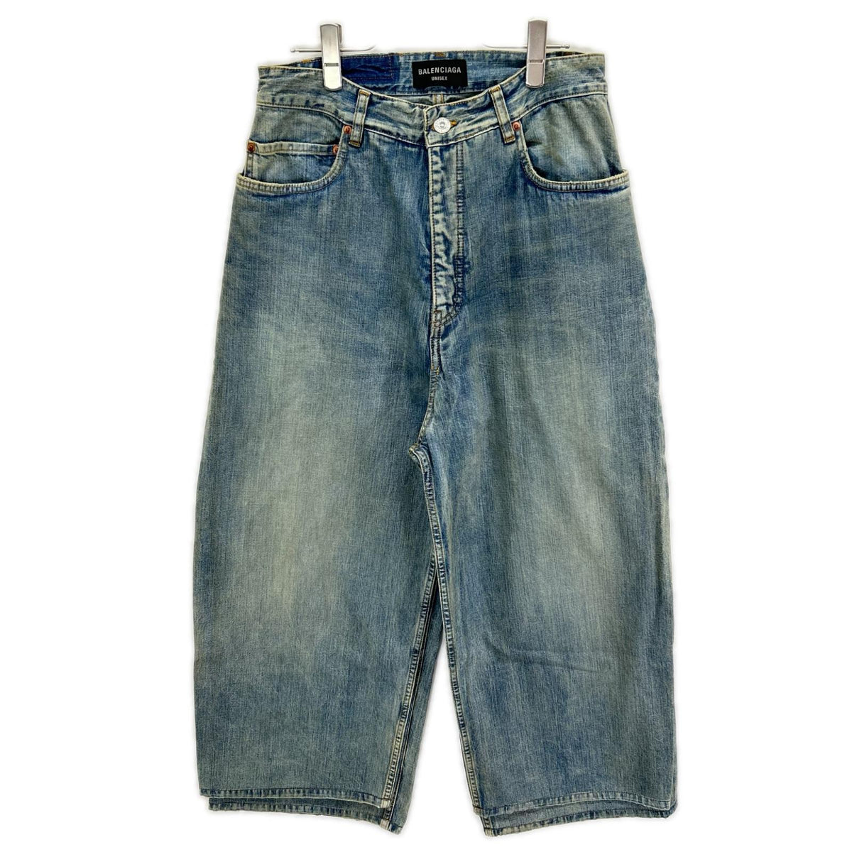 BALENCIAGA バレンシアガ 23年 767979 ユニセックス ダブルフロント ワイドレッグ デニムパンツ ボトムス