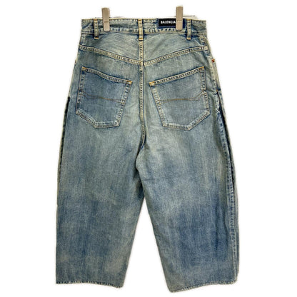 BALENCIAGA バレンシアガ 23年 767979 ユニセックス ダブルフロント ワイドレッグ デニムパンツ ボトムス