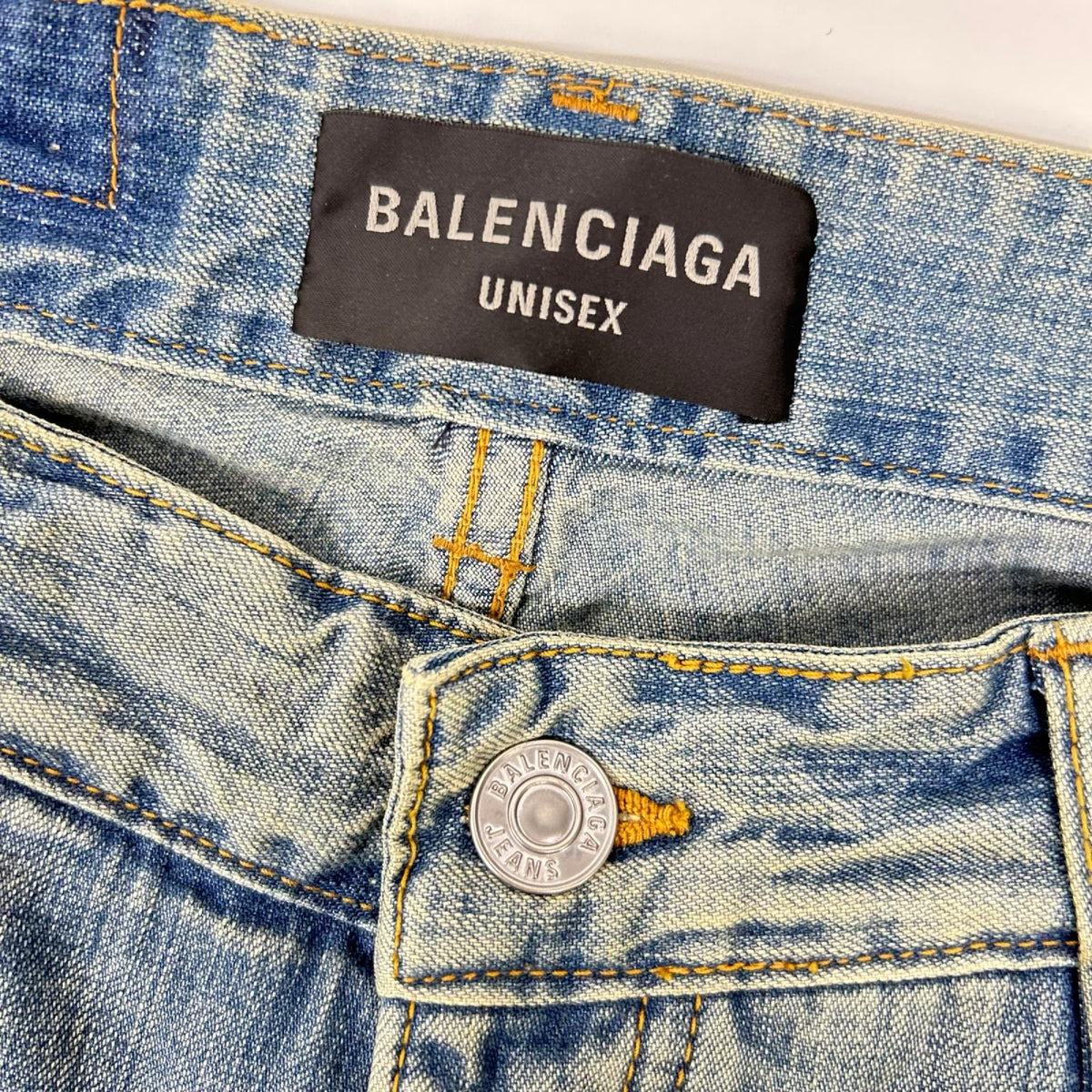 BALENCIAGA バレンシアガ 23年 767979 ユニセックス ダブルフロント ワイドレッグ デニムパンツ ボトムス
