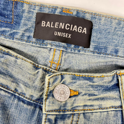 BALENCIAGA バレンシアガ 23年 767979 ユニセックス ダブルフロント ワイドレッグ デニムパンツ ボトムス