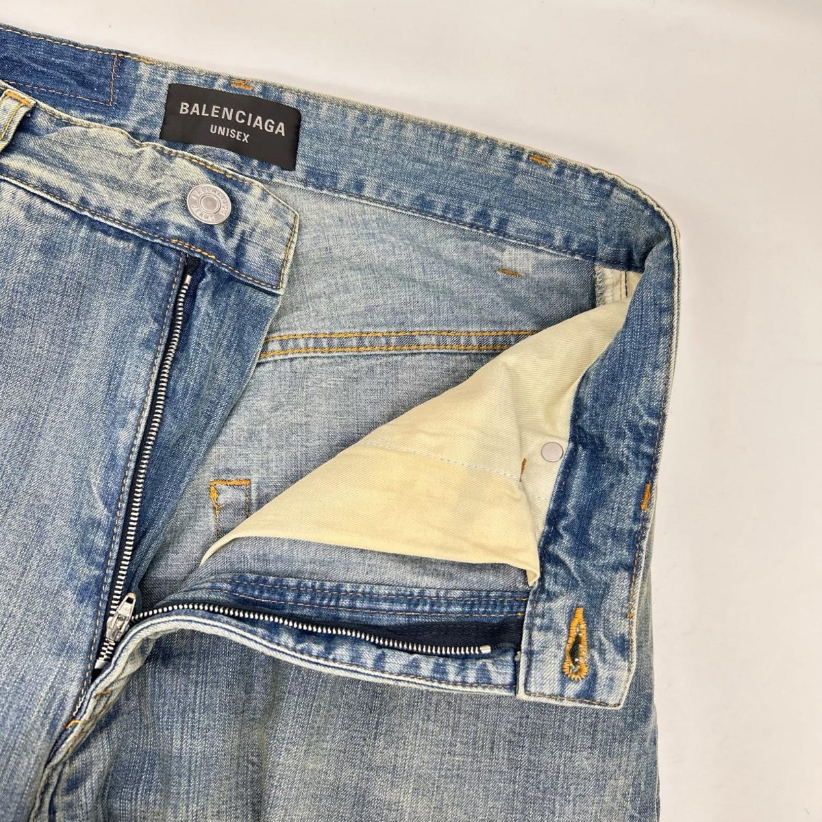 BALENCIAGA バレンシアガ 23年 767979 ユニセックス ダブルフロント ワイドレッグ デニムパンツ ボトムス