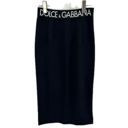 DOLCE&GABBANA ドルチェアンドガッバーナ F4CEOT FUUBD ロゴ ウエストバンド ミディ ペンシルスカート スカート