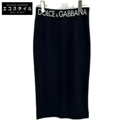 DOLCE&GABBANA ドルチェアンドガッバーナ F4CEOT FUUBD ロゴ ウエストバンド ミディ ペンシルスカート スカート