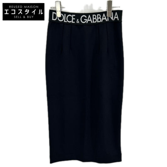 DOLCE&GABBANA ドルチェアンドガッバーナ F4CEOT FUUBD ロゴ ウエストバンド ミディ ペンシルスカート スカート