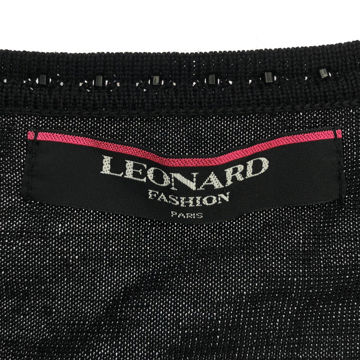 LEONARD レオナール ブラック ラインデザイン カーディガン トップス