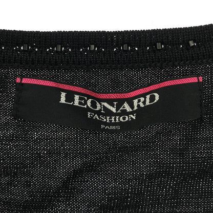 LEONARD レオナール ブラック ラインデザイン カーディガン トップス