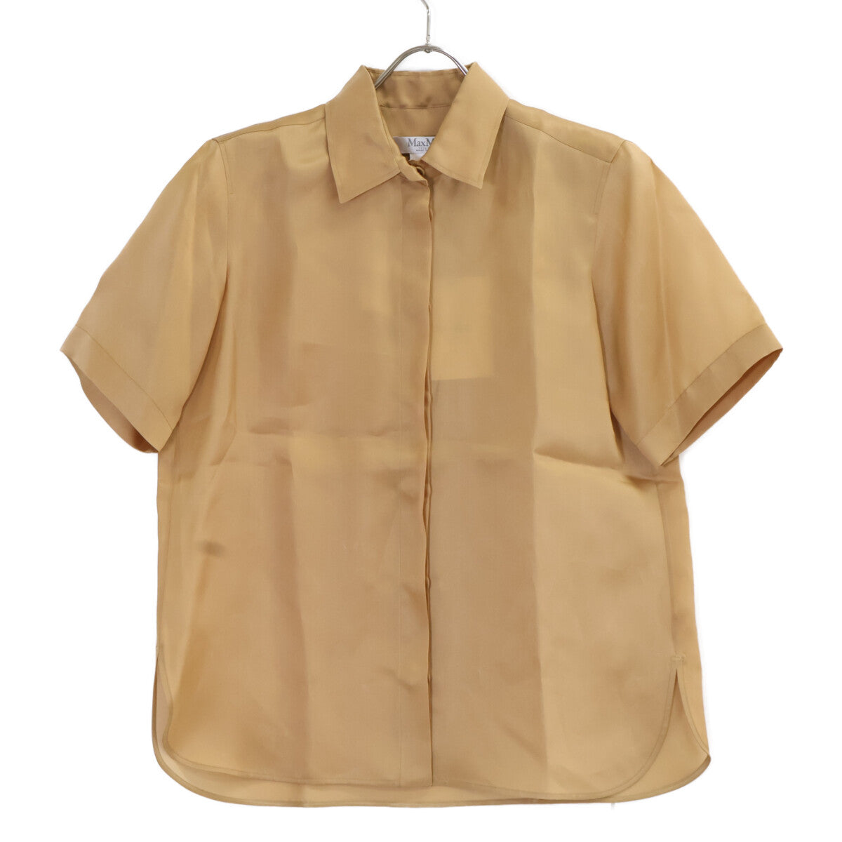 Max Mara マックスマーラ 2411111133 キャメル シルク ショートスリーブシャツ トップス