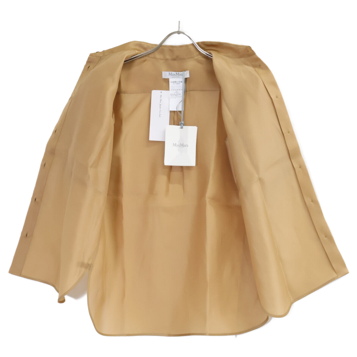 Max Mara マックスマーラ 2411111133 キャメル シルク ショートスリーブシャツ トップス