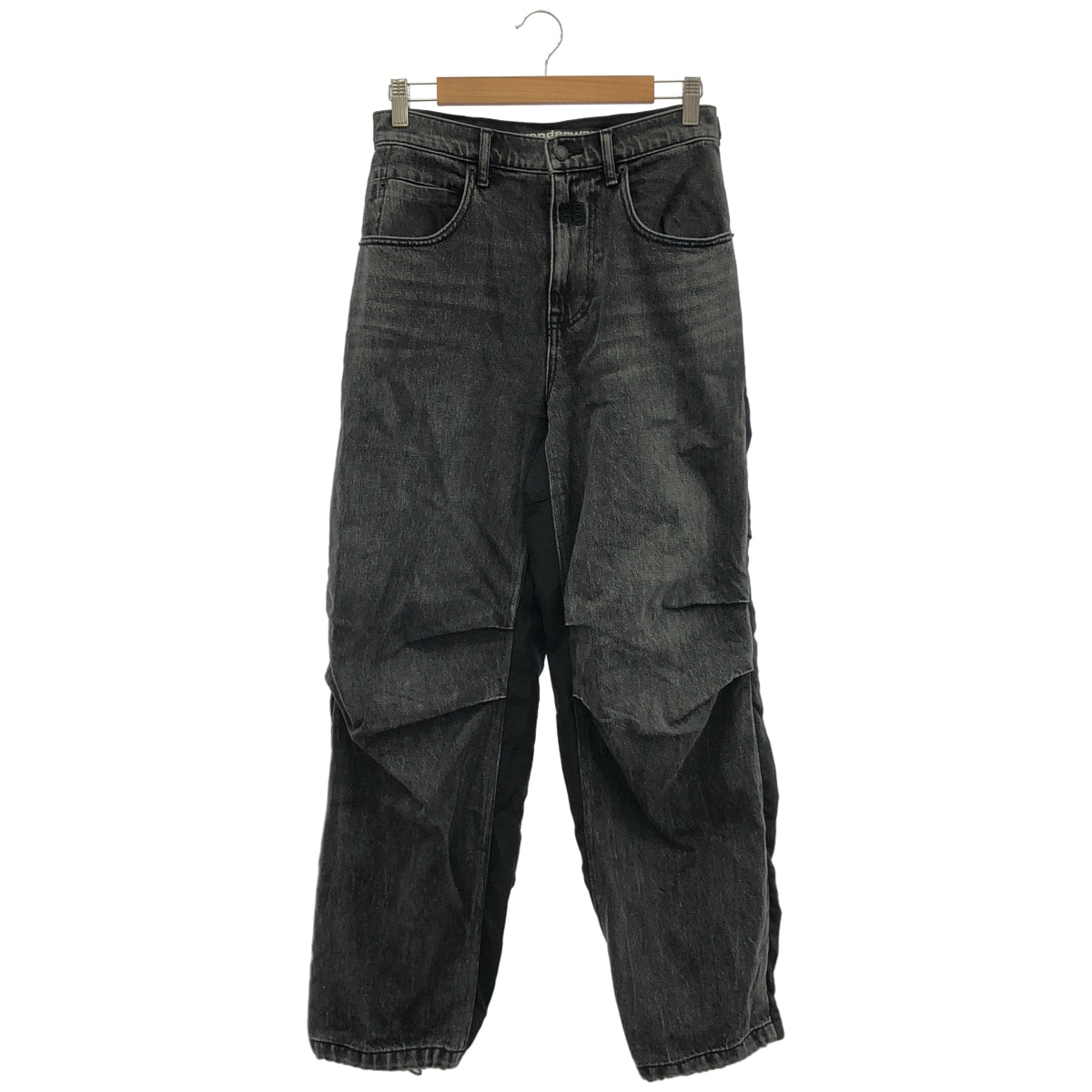ALEXANDER WANG アレキサンダーワン ブラック デニム×ナイロン 切り替えパンツ ボトムス