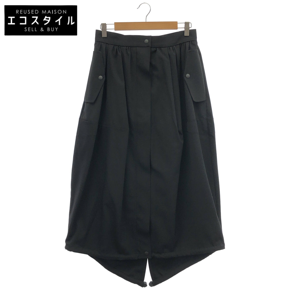 Max Mara マックスマーラ 23110601336 ブラック カーゴスカート ウール ボトムス