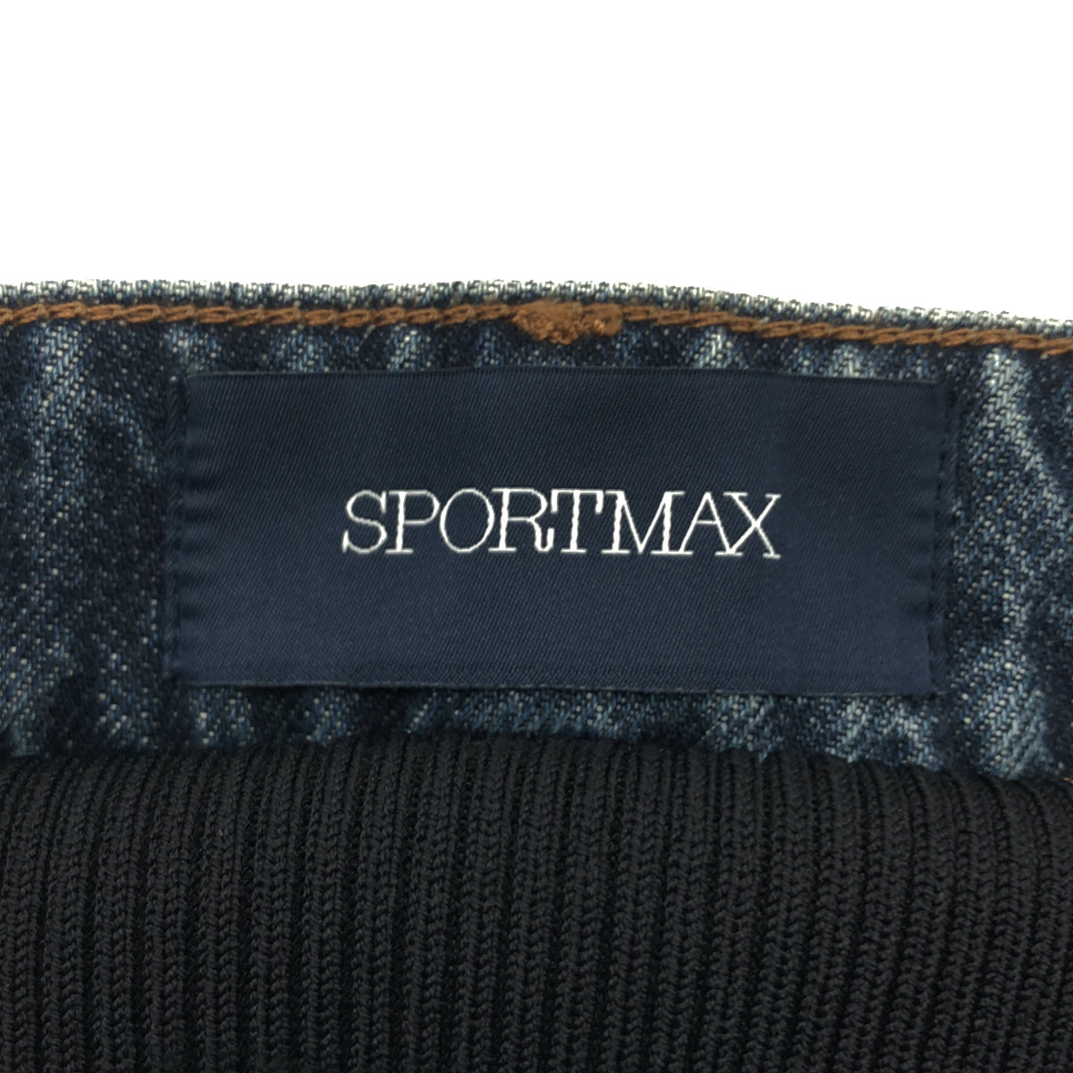SPORTMAX スポーツマックス インディゴ カバーニット デニムバギーパンツ ボトムス