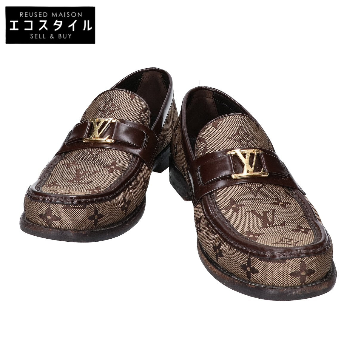 LOUIS VUITTON ルイヴィトン 23年製 モノグラムジャガードxレザー メジャーライン ローファー シューズ