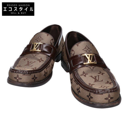 LOUIS VUITTON ルイヴィトン 23年製 モノグラムジャガードxレザー メジャーライン ローファー シューズ