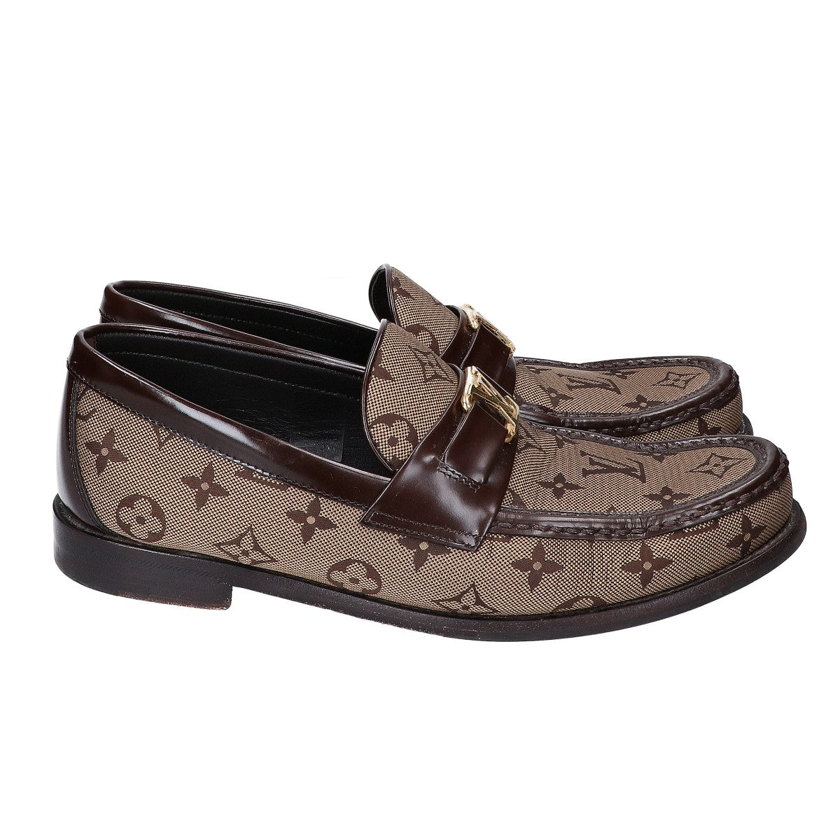 LOUIS VUITTON ルイヴィトン 23年製 モノグラムジャガードxレザー メジャーライン ローファー シューズ