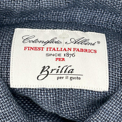 Brilla per il gusto ブリッラ ペル イル グスト インディゴ リネン ハーフボタン プルオーバーシャツ トップス