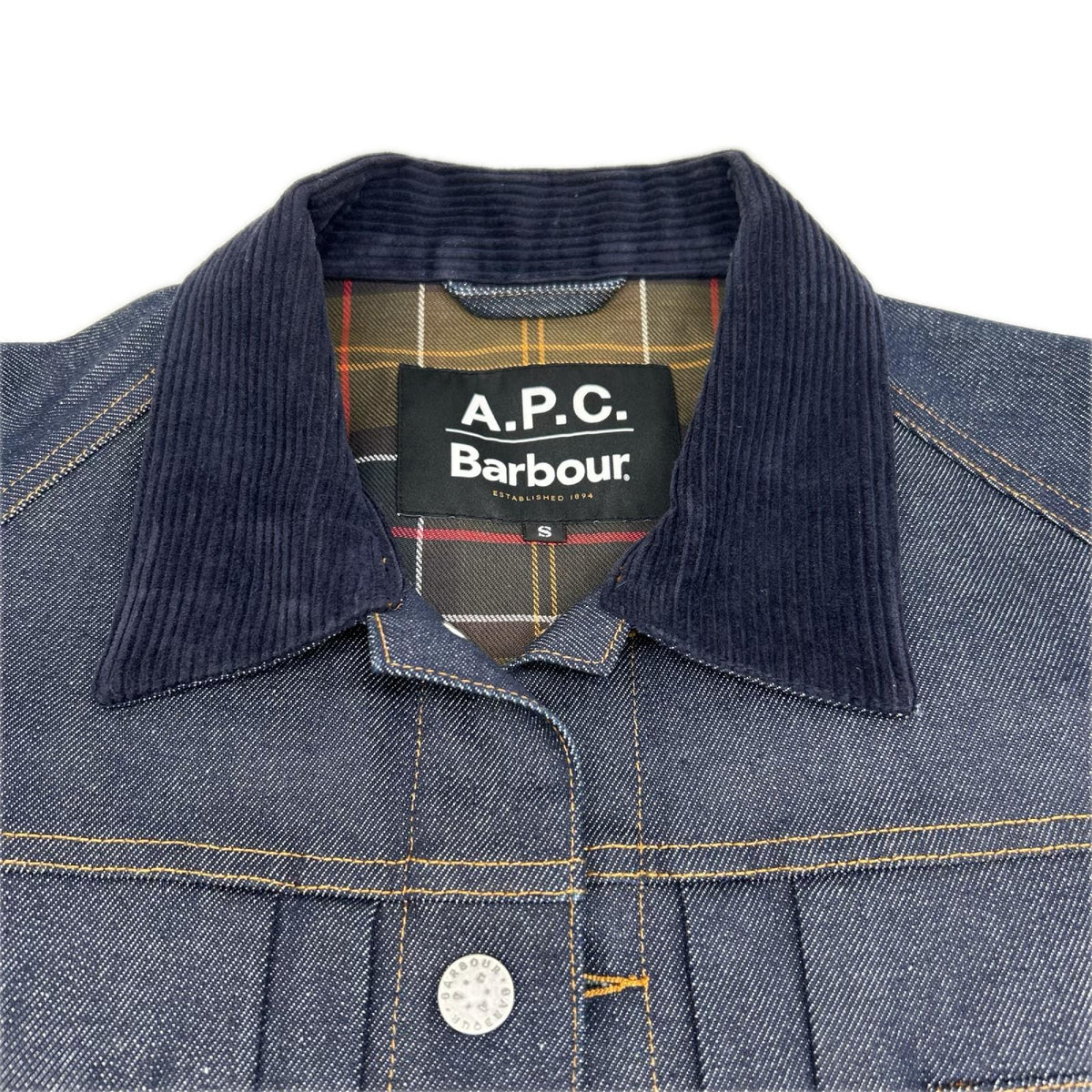 Barbour バブアー ×A.P.C. 251MCAS173 インディゴ SPEY スペイ デニムジャケット ジャケット
