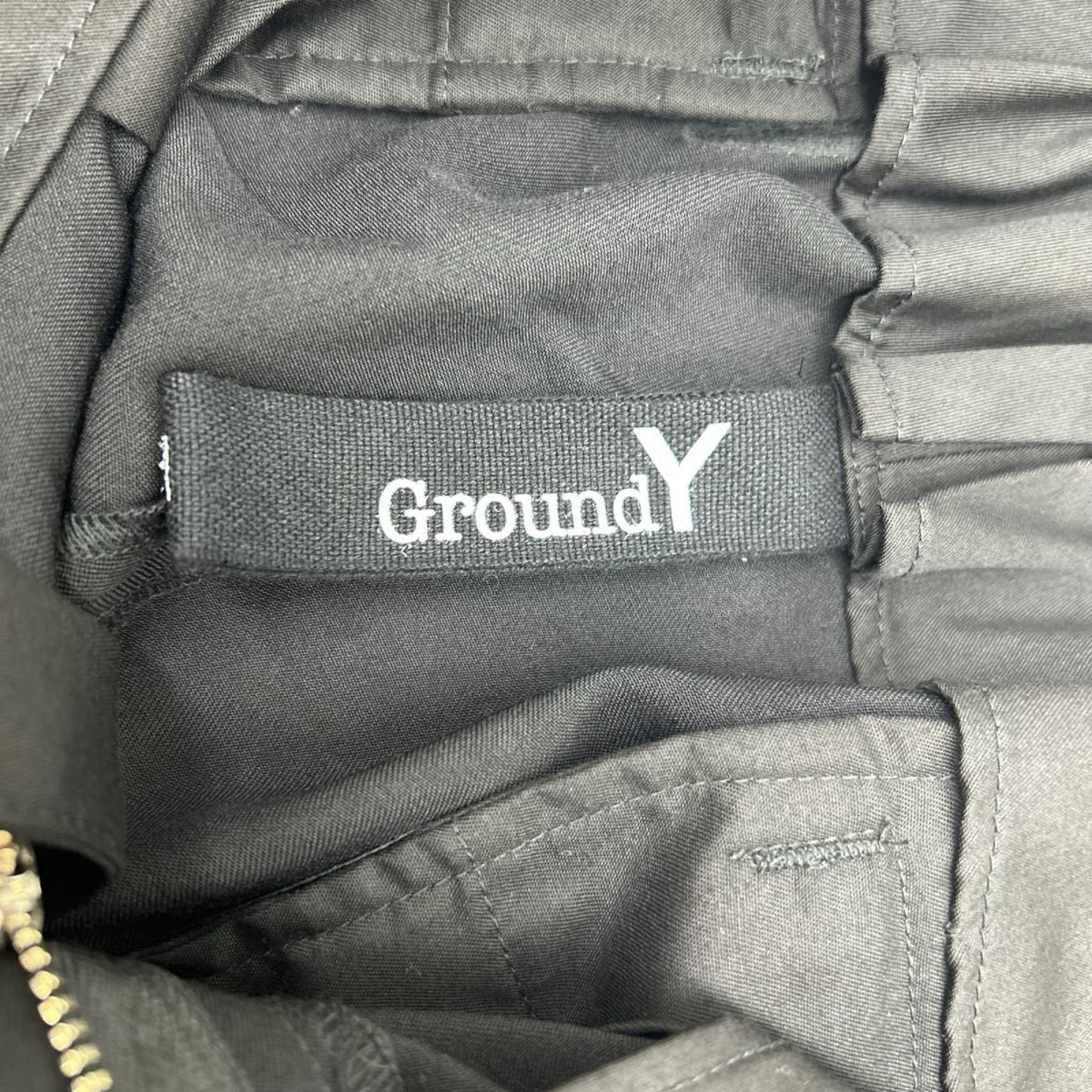 Ground Y グラウンドワイ GA-P07-101 ブラック WOOL GABARDINE STANDARD RIBBED HEM CARGO カーゴパンツ ボトムス