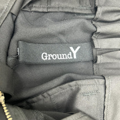 Ground Y グラウンドワイ GA-P07-101 ブラック WOOL GABARDINE STANDARD RIBBED HEM CARGO カーゴパンツ ボトムス