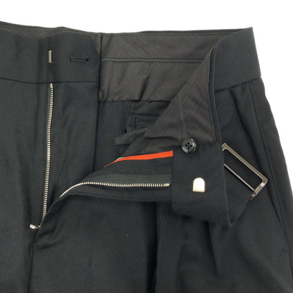 PaulSmith ポールスミス 25AW 692Z ブラック カシミア混 ウール ベルトフロント ワイドトライザーズ パンツ ボトムス