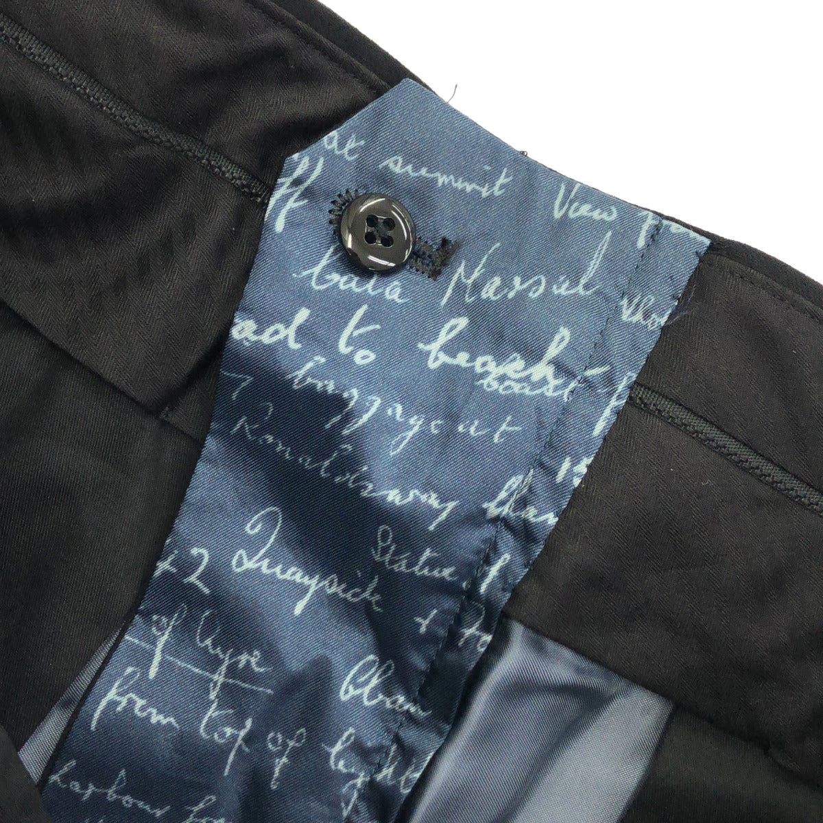 PaulSmith ポールスミス 25AW 692Z ブラック カシミア混 ウール ベルトフロント ワイドトライザーズ パンツ ボトムス