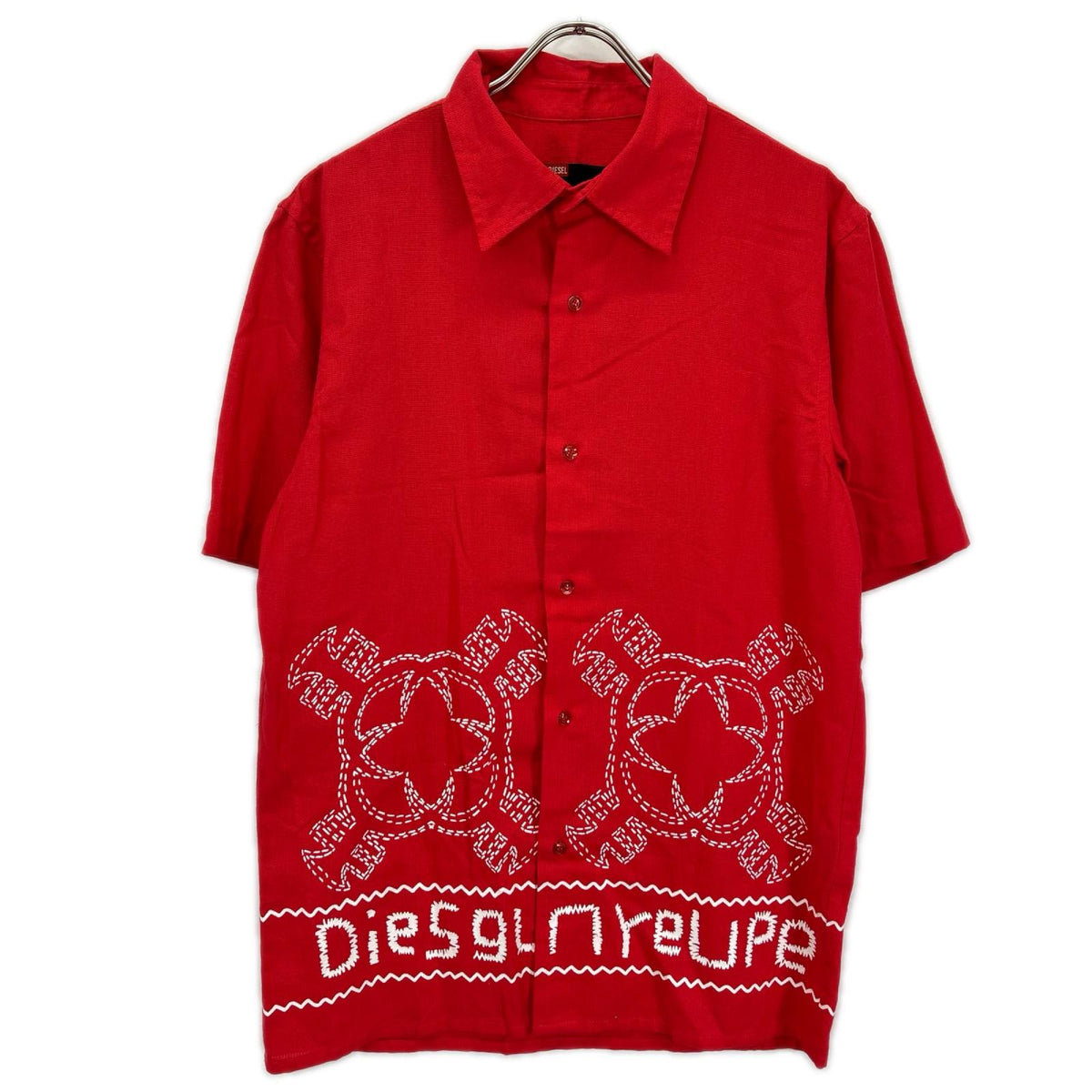 DIESEL ディーゼル 90s~00s レッド 旧タグ パンドラ期 リネン混 シャツ トップス