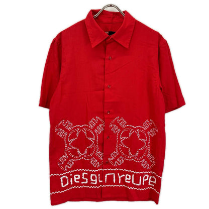 DIESEL ディーゼル 90s~00s レッド 旧タグ パンドラ期 リネン混 シャツ トップス